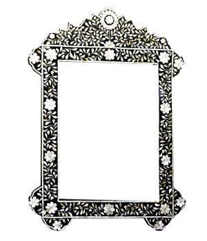Bone Inlay Floral Arch Mirror